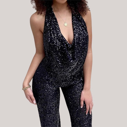 Elaria - Elegant Glitter Jumpsuit