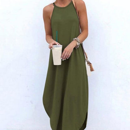 Aurella - Effortless Halter Maxi Dress