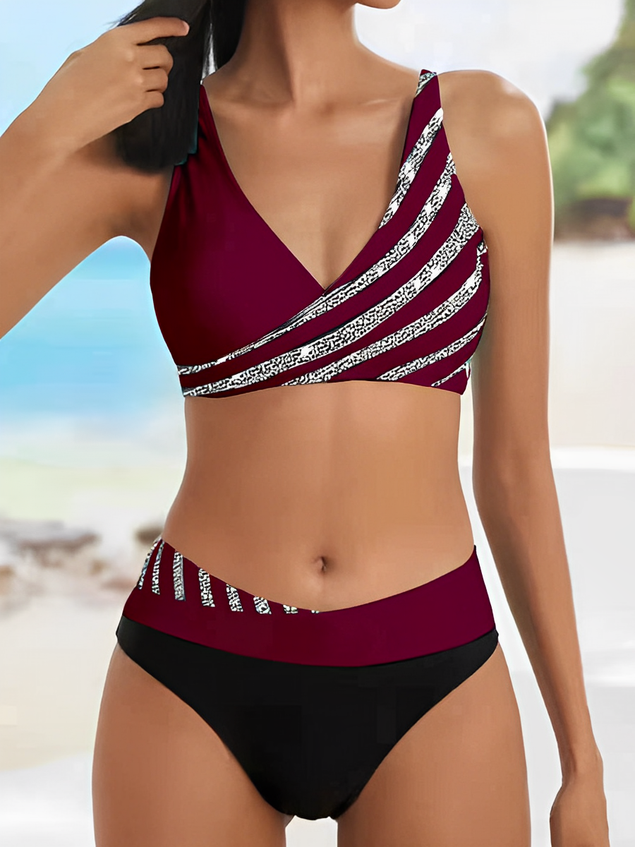Deniella - Vibrant Striped Bikini Set
