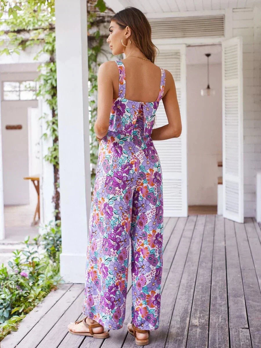 Syla - Floral Wide-leg Jumpsuit