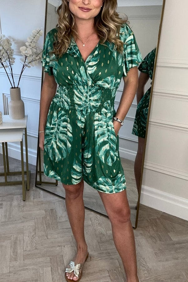 Palmer - Leafy Print Romper