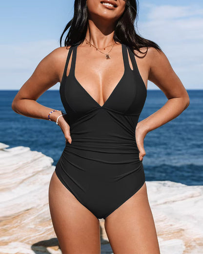 Della - Elegant Plunge Swimsuit