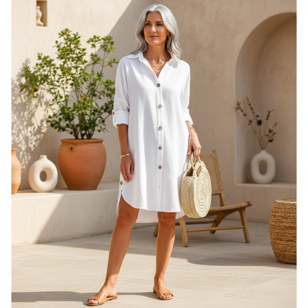 Claribel - Button-Up Shirt Dress